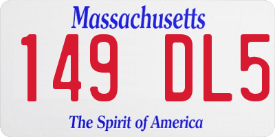 MA license plate 149DL5
