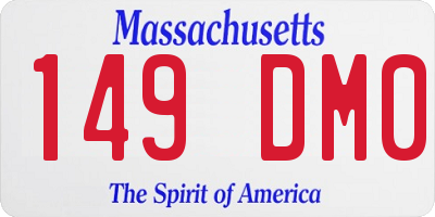 MA license plate 149DM0