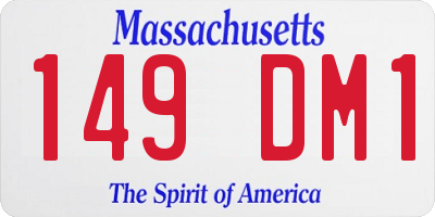 MA license plate 149DM1