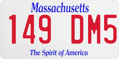 MA license plate 149DM5
