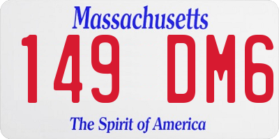 MA license plate 149DM6