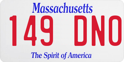 MA license plate 149DN0