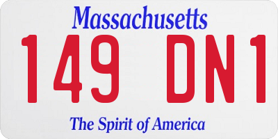 MA license plate 149DN1