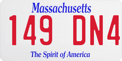 MA license plate 149DN4