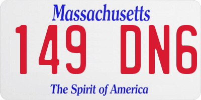 MA license plate 149DN6