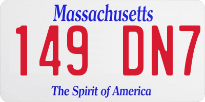 MA license plate 149DN7
