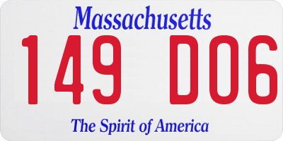 MA license plate 149DO6