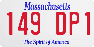 MA license plate 149DP1