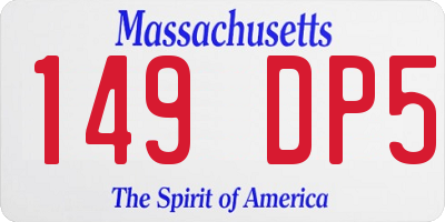 MA license plate 149DP5