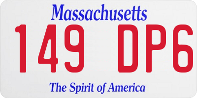 MA license plate 149DP6