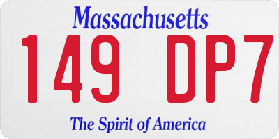 MA license plate 149DP7