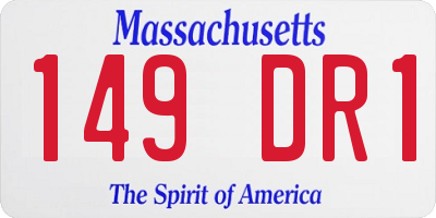 MA license plate 149DR1