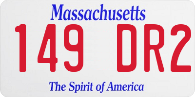 MA license plate 149DR2