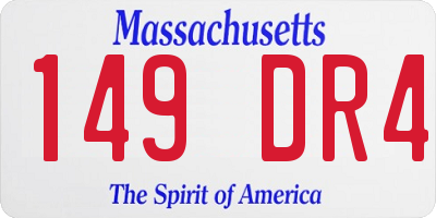 MA license plate 149DR4