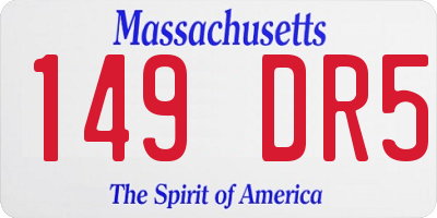 MA license plate 149DR5