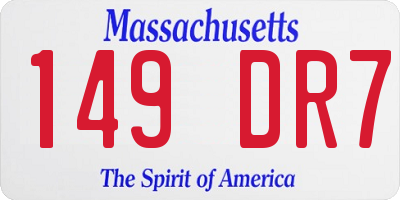 MA license plate 149DR7