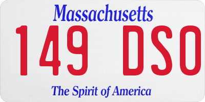 MA license plate 149DS0
