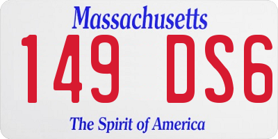 MA license plate 149DS6