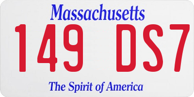 MA license plate 149DS7