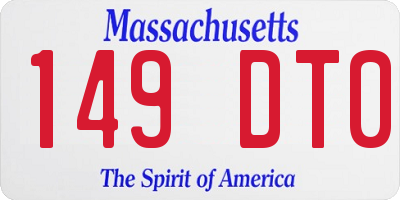 MA license plate 149DT0