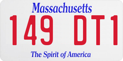 MA license plate 149DT1