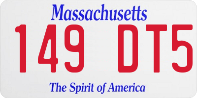MA license plate 149DT5