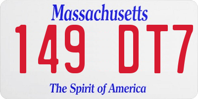 MA license plate 149DT7