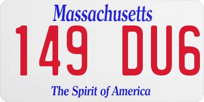 MA license plate 149DU6