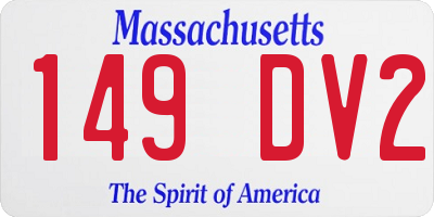 MA license plate 149DV2