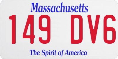 MA license plate 149DV6