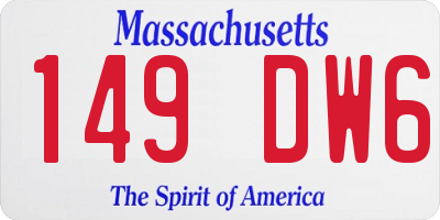 MA license plate 149DW6