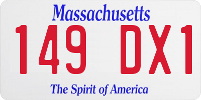 MA license plate 149DX1