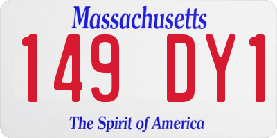 MA license plate 149DY1