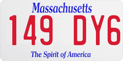 MA license plate 149DY6