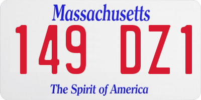 MA license plate 149DZ1