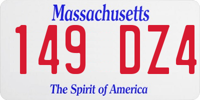 MA license plate 149DZ4