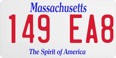 MA license plate 149EA8