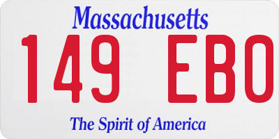 MA license plate 149EB0