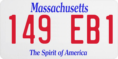 MA license plate 149EB1