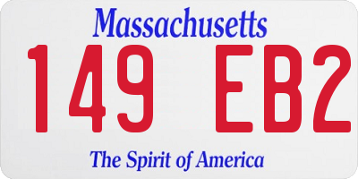 MA license plate 149EB2