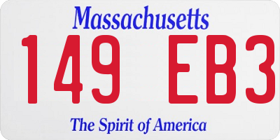 MA license plate 149EB3