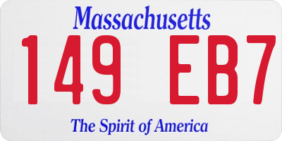 MA license plate 149EB7