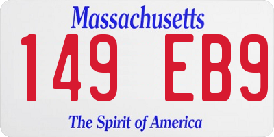 MA license plate 149EB9