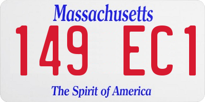 MA license plate 149EC1