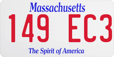 MA license plate 149EC3