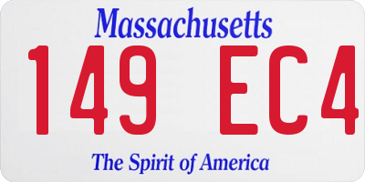MA license plate 149EC4