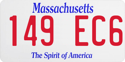 MA license plate 149EC6