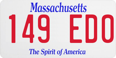 MA license plate 149ED0