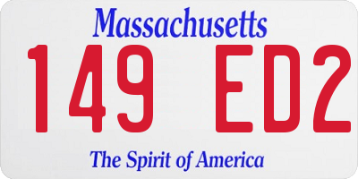 MA license plate 149ED2