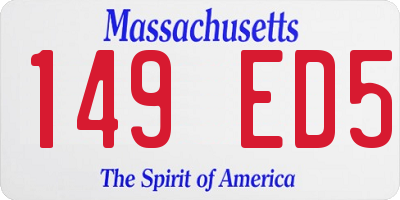 MA license plate 149ED5